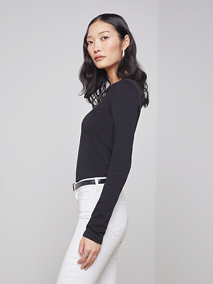 Tess Long Sleeve Tee tee shirt L'AGENCE   