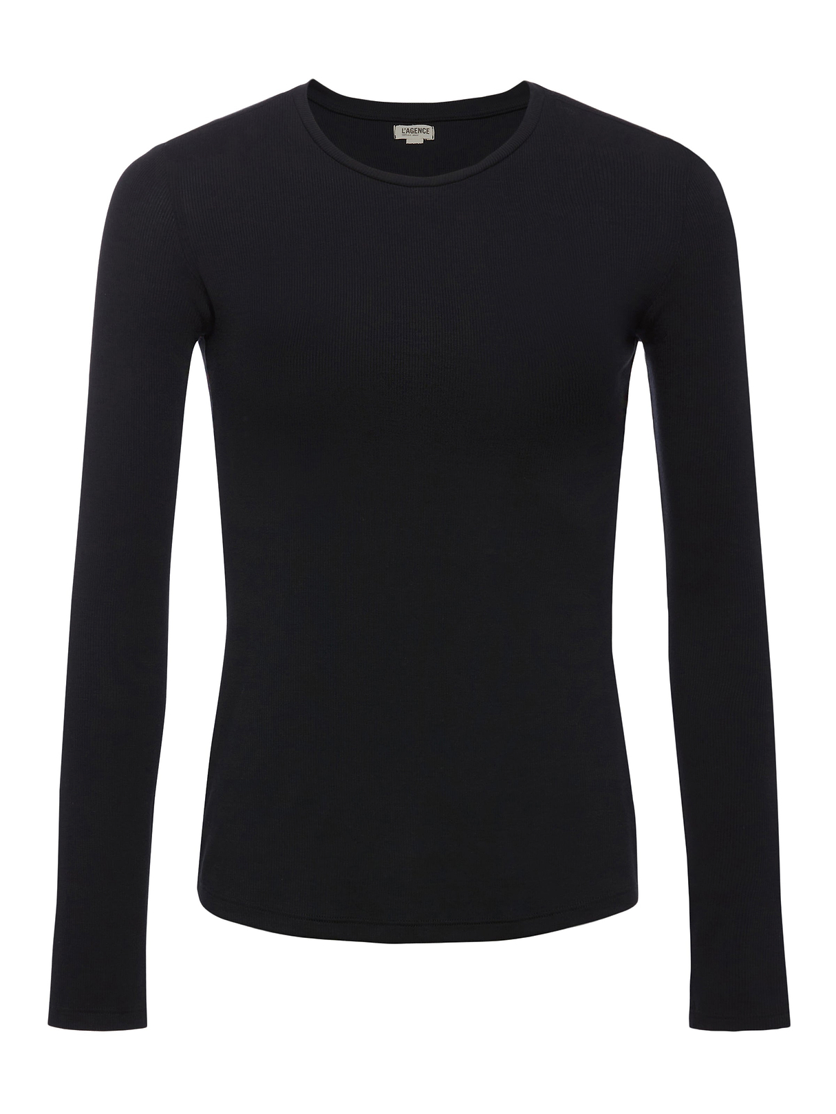 Tess Long Sleeve Tee in Black Micro Modal | L'AGENCE