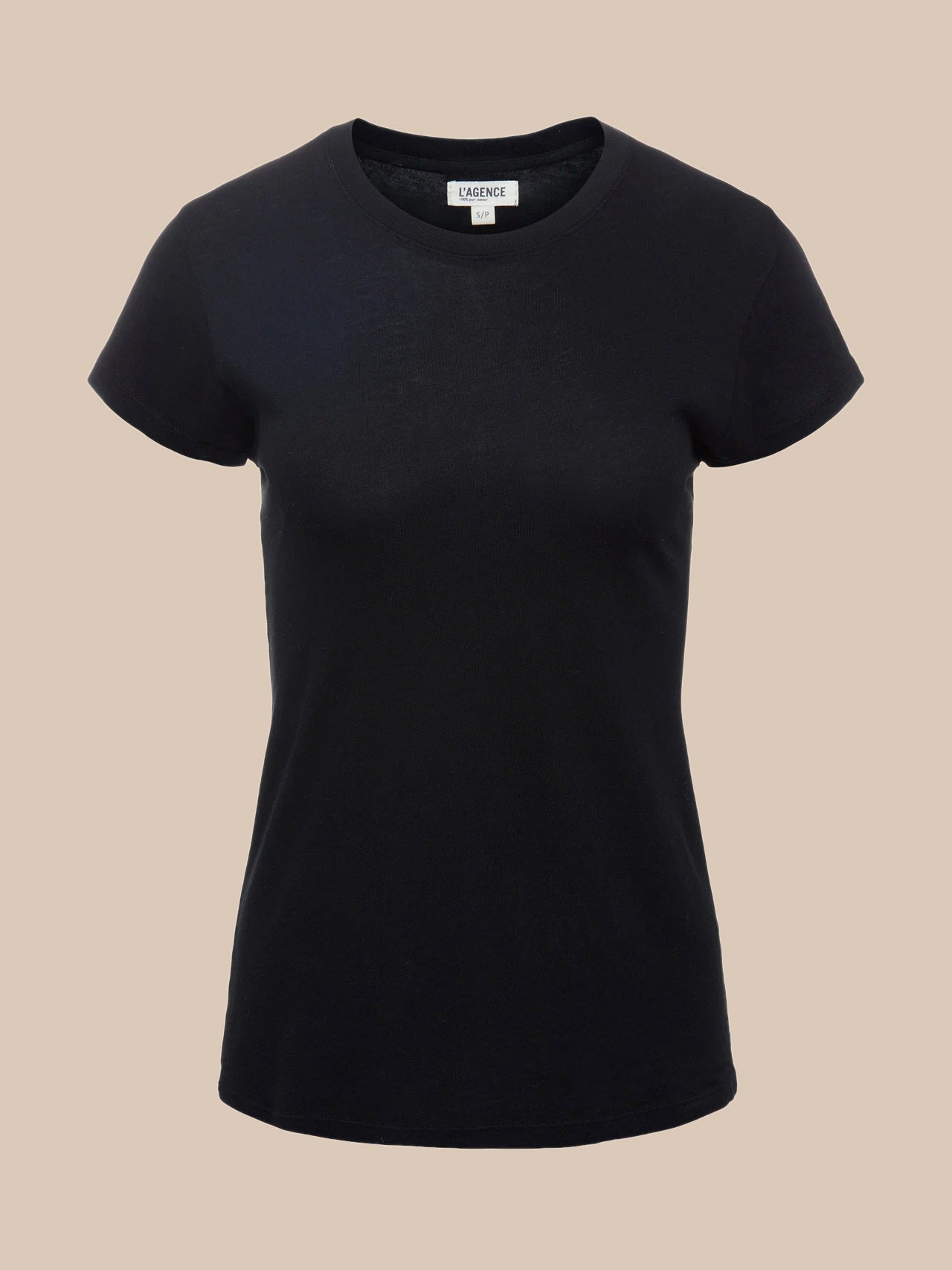 Ressi Fitted Crewneck Tee in Black | L'AGENCE