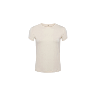 A Ressi Fitted Tee in vintage white, featuring a slim fit, short sleeves, and a crew neck, is displayed on a white background.