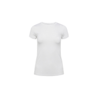 Ressi Fitted Tee in plain white microfiber, featuring a form-fitting crew neck silhouette, photographed from the front against a plain white background with no visible logos or designs.