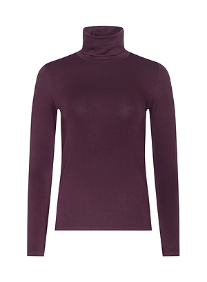 The Lani Turtleneck is a plain, long-sleeve top in plum purple, shown on a white background—ideal for Fall 2026 and inspired by the elegant hues from New York Fashion Week.