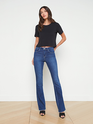 Donna Cotton Cropped Tee tee shirt L'AGENCE   