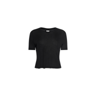 The Remy Tee is a relaxed fit, short-sleeve t-shirt in plain black, crafted from soft micro modal jersey and displayed on a white background.