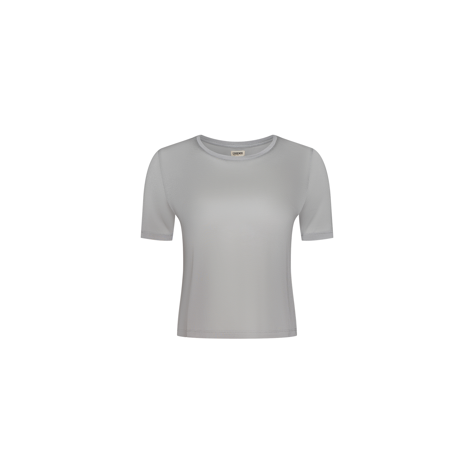 The Remy Tee, a plain light gray short-sleeve t-shirt made from micro modal jersey, is displayed on a white background and features a relaxed fit perfect for an effortless off-duty look.