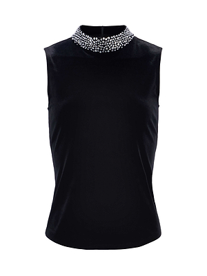 Madelyn Embellished Velvet Top top L'AGENCE Sale