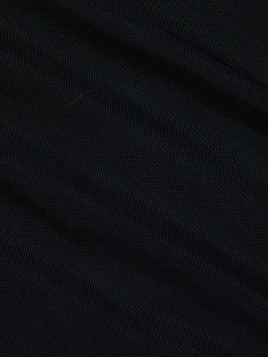 Close-up of the Elowen Mesh Bodysuit by L'AGENCE, featuring dark, textured mesh with subtle diagonal lines and fine patterns. The smooth, gently folded surface adds depth and softness, making it ideal as a supportive base layer.