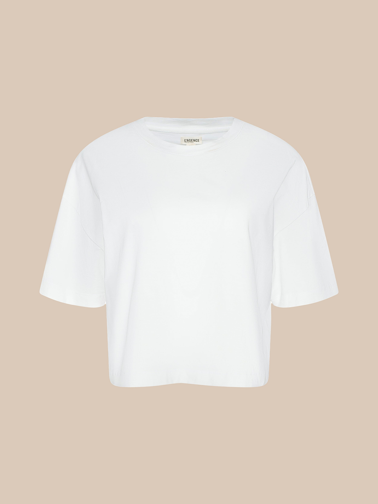 Daria Oversized Cropped Tee in White | L'AGENCE