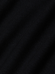Close-up of the black ribbed fabric from the Evelyn Off-The-Shoulder Bodysuit, showcasing horizontal textured lines and gentle folds that cast subtle shadows and add depth to the stretch cotton modal material.