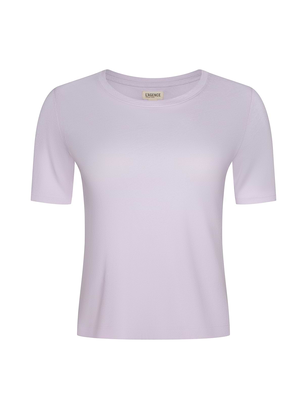 Stormy Cropped Cotton Tee in Icy Lilac | L'AGENCE