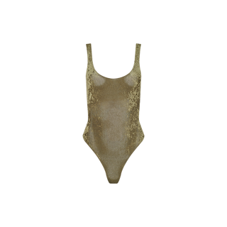 The Kalea Velvet Bodysuit in olive green features a flattering scoop neckline and high-cut legs, elegantly displayed on a plain white background.