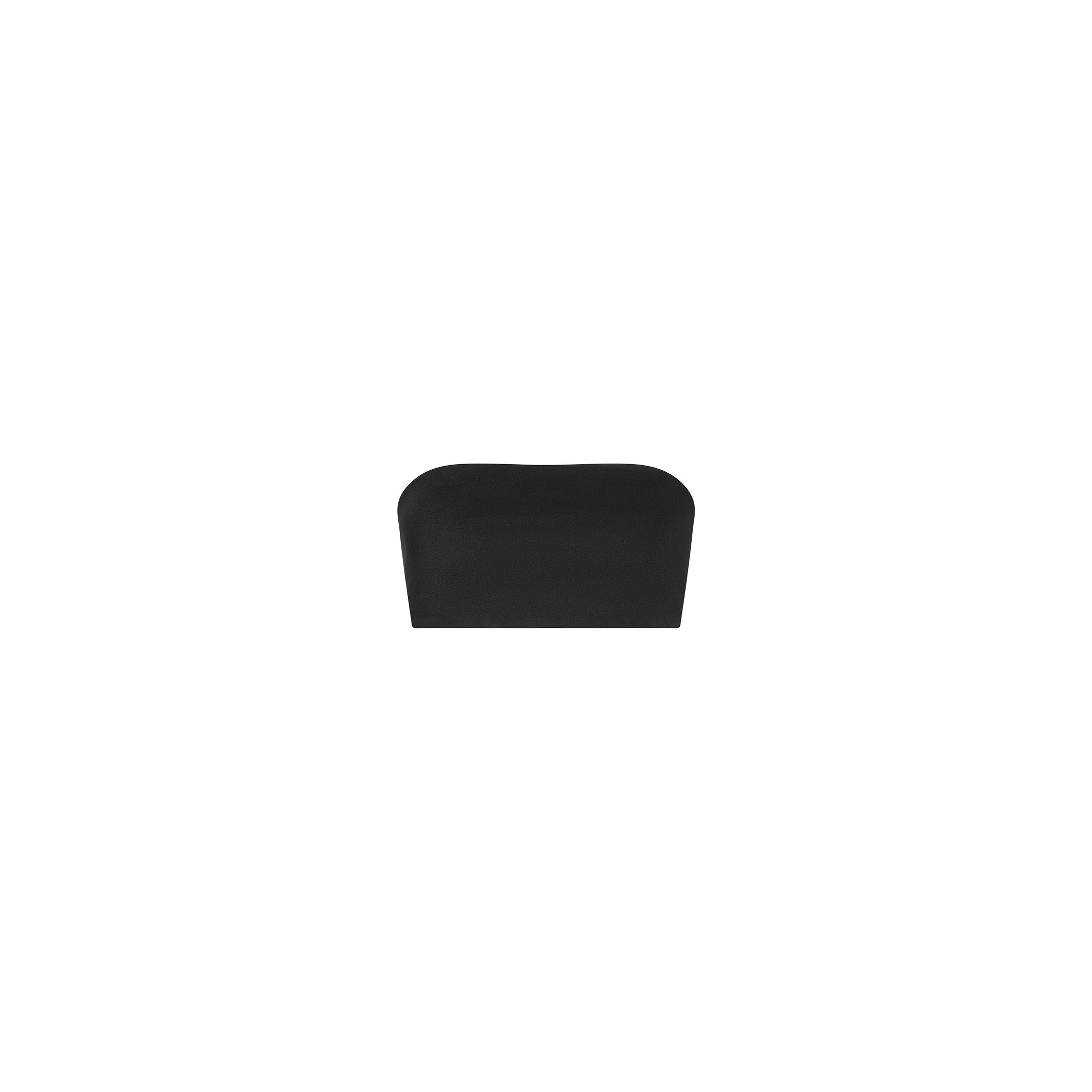 The Mietta Knit Bandeau Top, a simple black bandeau bra, is centered on a white background.