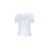 A relaxed-fit Aileen Cotton Crewneck Tee in plain white Supima cotton, displayed on a light gray background.