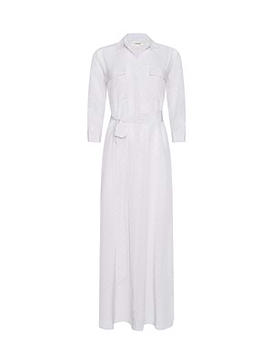 Cameron Silk Shirt Dress in Icy Lilac Linked Geo | L'AGENCE Cameron Silk Shirt Dress in Icy Lilac Linked Geo | L'AGENCE