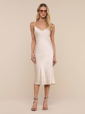 L'AGENCE - Jodie Slip Dress - Size 8 - Champagne L'AGENCE - Jodie Slip Dress - Size 8 - Champagne