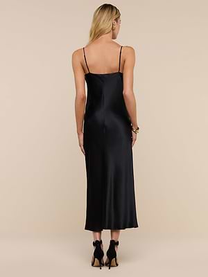 L'AGENCE Seridie Silk Slip Dress In Black L'AGENCE Seridie Silk Slip Dress In Black