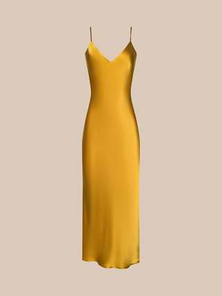 topshop gold satin dress Topshop + Plain Satin Slip Dress