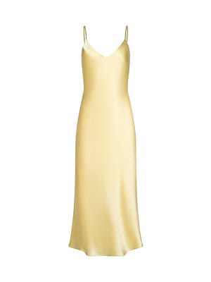 L'AGENCE Seridie Silk Slip Dress In Lemon Sorbet L'AGENCE Seridie Silk Slip Dress In Lemon Sorbet