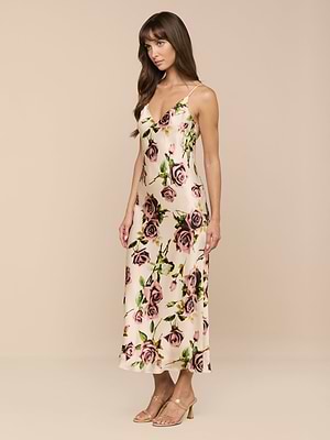 nude slip dress L'AGENCE Women's Seridie Silk Slip Dress - Multi - Size 8