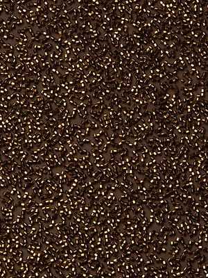 Countless small, shiny black and gold cylindrical beads densely scattered across a dark surface evoke the stunning embellishments of the L'AGENCE Inori Beaded Mini Dress.