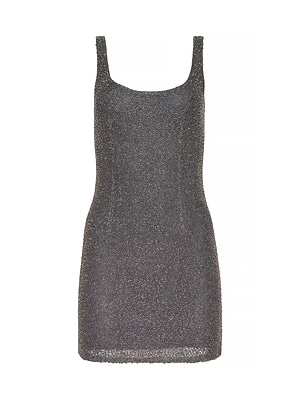 inori beaded mini dress L'AGENCE Inori Beaded Mini Dress in Gunmetal