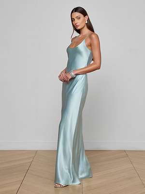 L'AGENCE Charmaine Silk Gown In Pale Blue L'AGENCE Charmaine Silk Gown In Pale Blue
