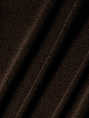 Close-up of the Saint Crystal Strap Gown by L’AGENCE, showcasing dark brown satin fabric with diagonal folds. The smooth, slightly stretchy material creates soft shadows and rich texture across the surface.