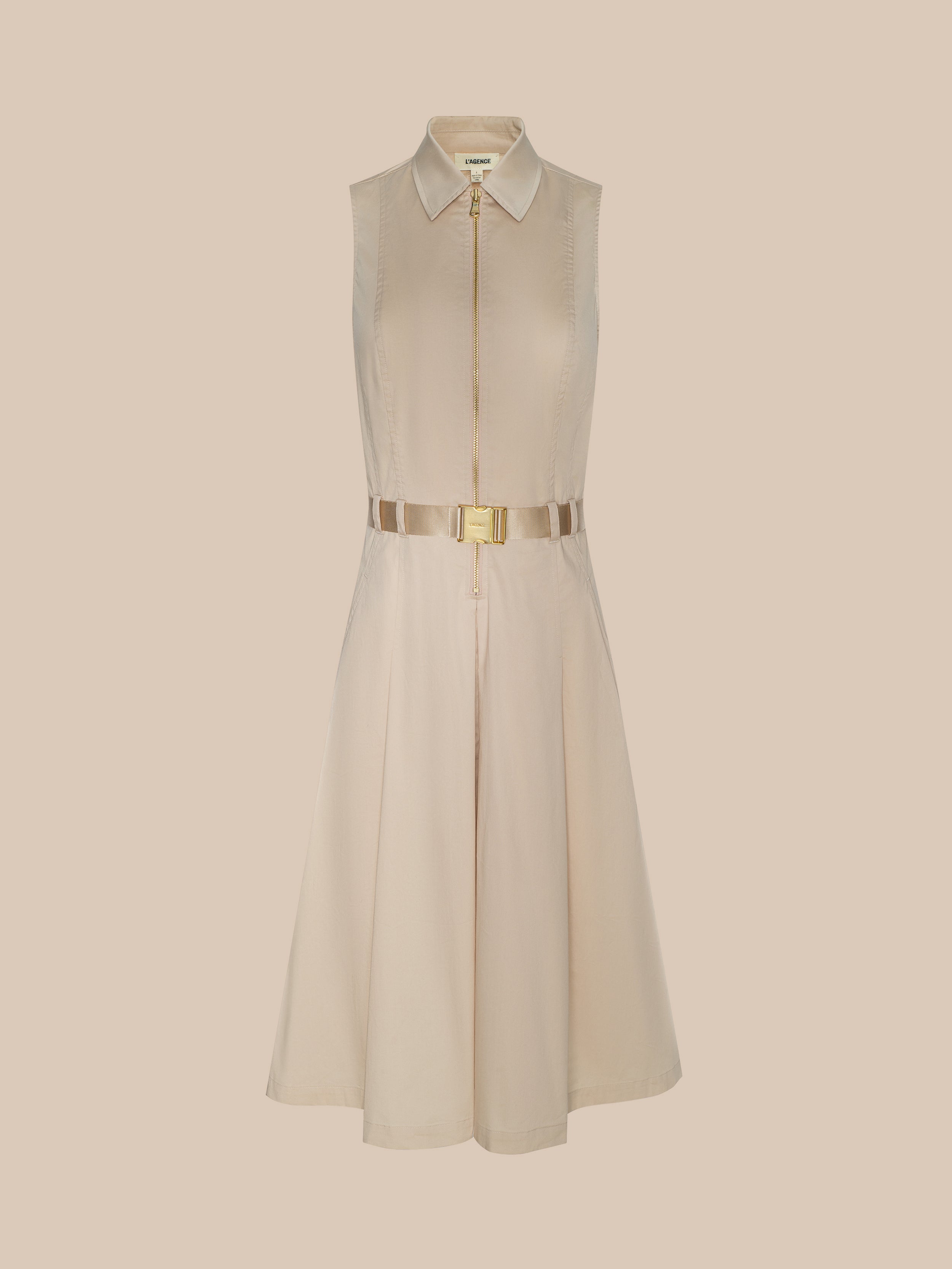 Kylo Poplin Shirt Dress in Biscuit | L'AGENCE