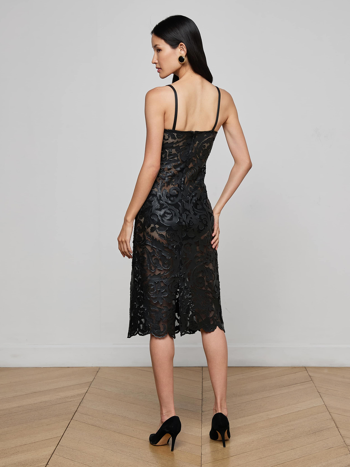 Kazuko Vegan Leather Dress in Black | L'AGENCE