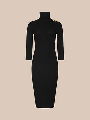 black knitted turtleneck dress CAICJ98 Women Turtleneck Long Sleeve Knit Pullover Sweater Bodycon Mini Dress Sweaters Black,XL, Adult Unisex, Blue