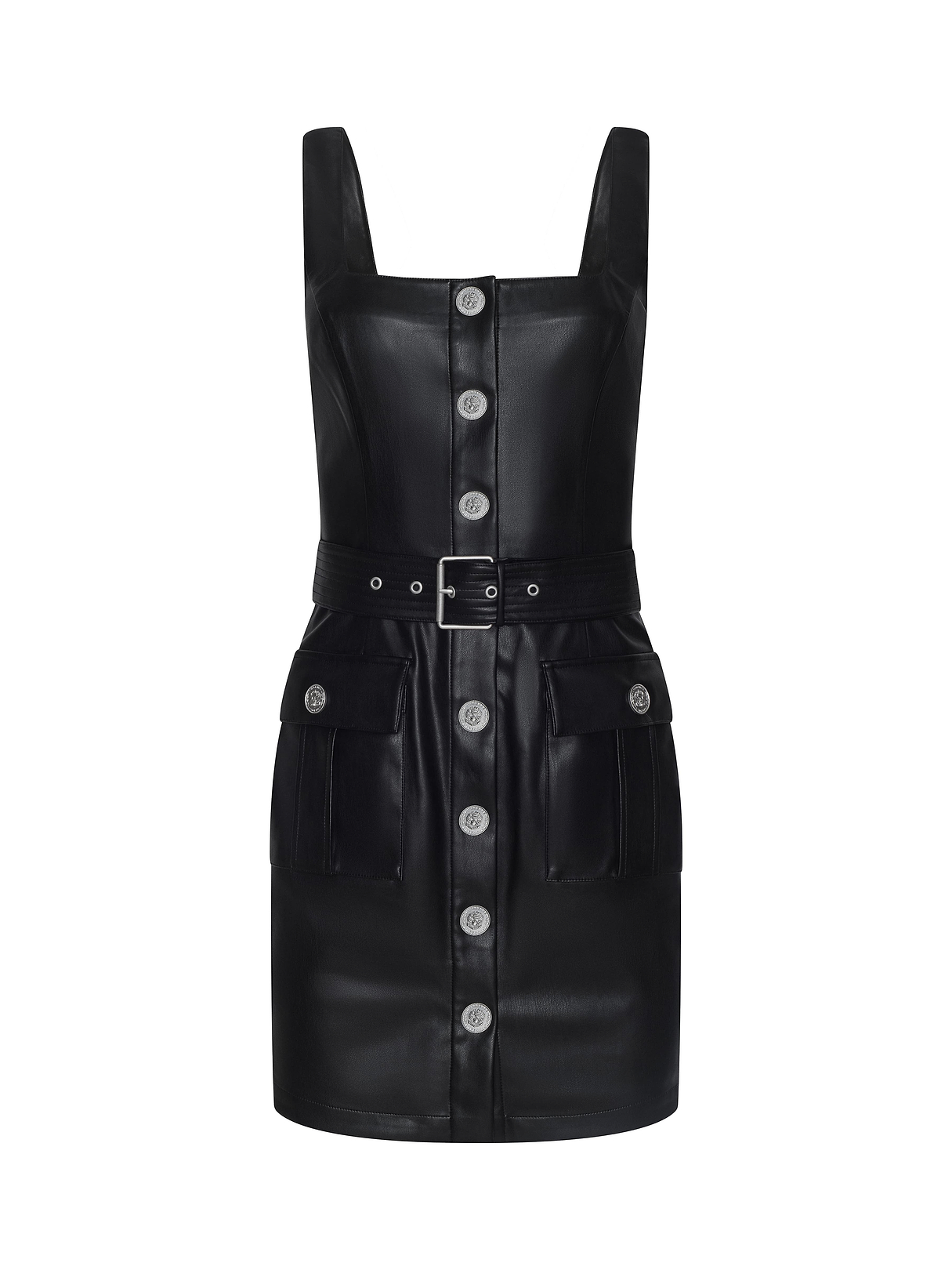 Midy Vegan Leather Dress in Black | L'AGENCE