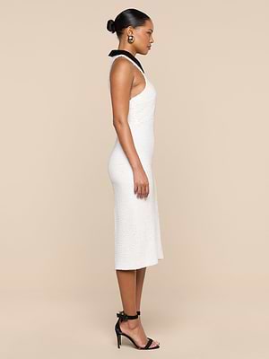 L'AGENCE Lilith Sequin Dress In White/Black L'AGENCE Lilith Sequin Dress In White/Black