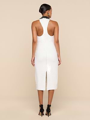 Lilith Sequin Dress in White/Black | L'AGENCE Lilith Sequin Dress in White/Black | L'AGENCE