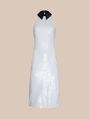 Lilith Sequin Dress in White/Black | L'AGENCE Lilith Sequin Dress in White/Black | L'AGENCE