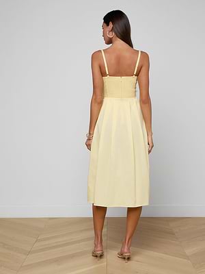 Reanne Midi Dress in Lemon Sorbet | L'AGENCE Reanne Midi Dress in Lemon Sorbet | L'AGENCE