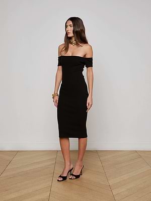 Yazzy Off-The-Shoulder Dress in Black | L'AGENCE Yazzy Off-The-Shoulder Dress in Black | L'AGENCE
