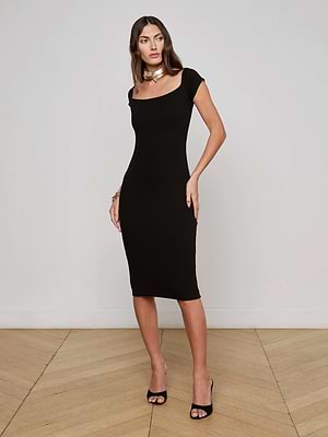Yazzy Off-The-Shoulder Dress in Black | L'AGENCE Yazzy Off-The-Shoulder Dress in Black | L'AGENCE