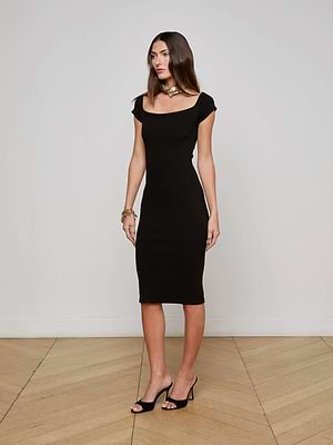 Yazzy Off-The-Shoulder Dress in Black | L'AGENCE Yazzy Off-The-Shoulder Dress in Black | L'AGENCE