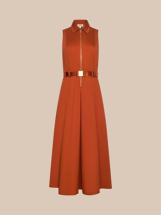 beige and orange dress Yasmin One Shoulder Midi-Maxi Dress in Biege/Abstract Orange by Little Lies S