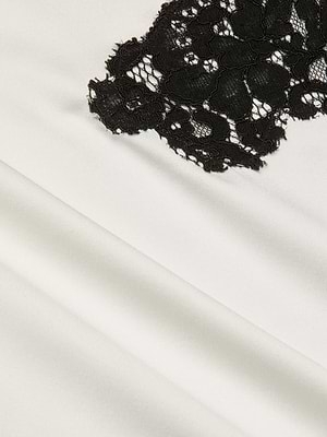 L'AGENCE Fenna Silk Lace Dress In Ivory/Black L'AGENCE Fenna Silk Lace Dress In Ivory/Black