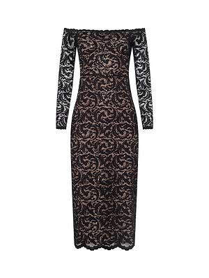 Lindsay Sequined Lace Dress in Black | L'AGENCE Lindsay Sequined Lace Dress in Black | L'AGENCE