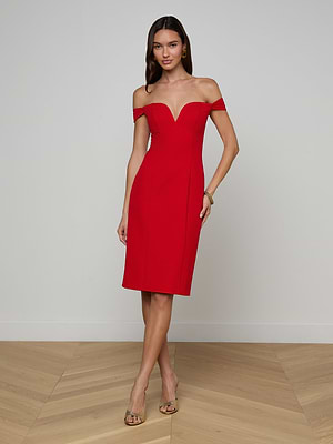 L'AGENCE Vivie Dress In Lipstick Red L'AGENCE Vivie Dress In Lipstick Red