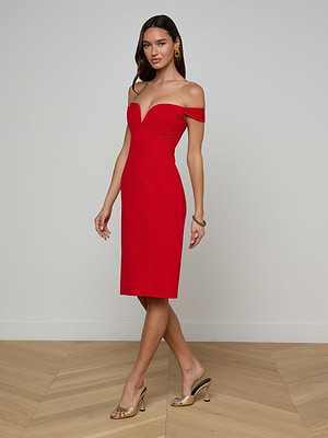 L'AGENCE Vivie Dress In Lipstick Red L'AGENCE Vivie Dress In Lipstick Red