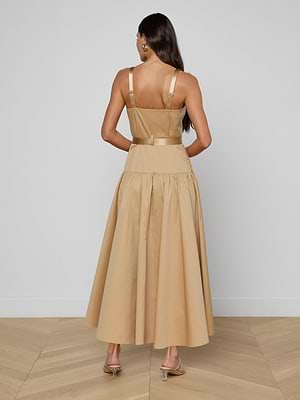 L'AGENCE Rima Maxi Dress In Macadamia Brown L'AGENCE Rima Maxi Dress In Macadamia Brown