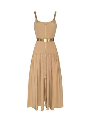 L'AGENCE Rima Maxi Dress In Macadamia Brown L'AGENCE Rima Maxi Dress In Macadamia Brown