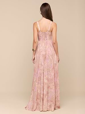 Rosette Maxi Dress in Mauve/Multi Traditional Paisley | L'AGENCE Rosette Maxi Dress in Mauve/Multi Traditional Paisley | L'AGENCE