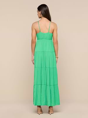 L'AGENCE Lua Tiered Maxi Dress In Island Green L'AGENCE Lua Tiered Maxi Dress In Island Green