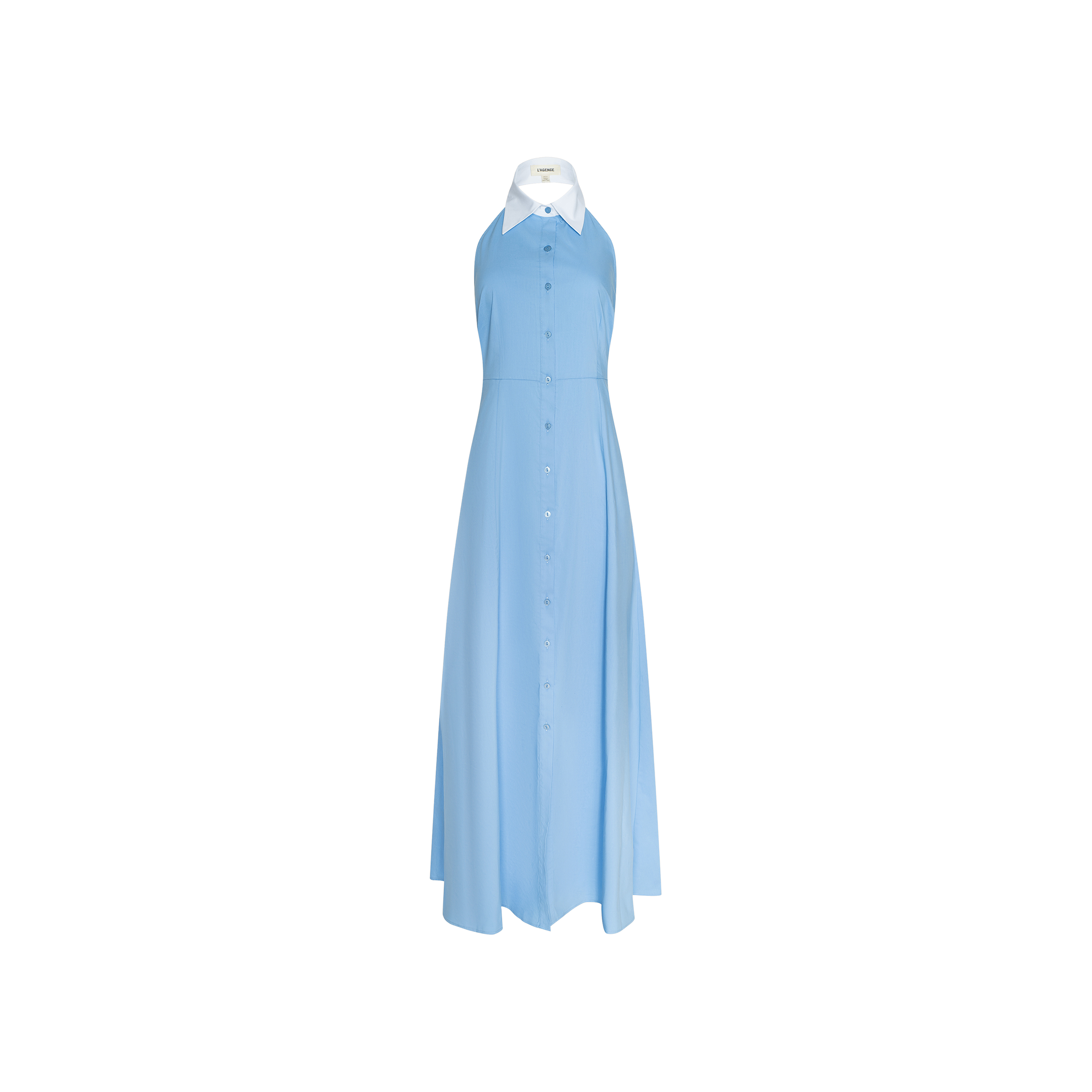 blue and white poplin dress Maurie Maxi in Vista Blue/White Size:52 Long Jacket+46 Waist Adjust 42 to 48)(Height:6