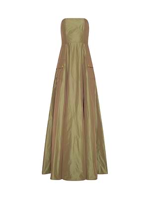 Nessa Strapless Gown in Olive | L'AGENCE Nessa Strapless Gown in Olive | L'AGENCE