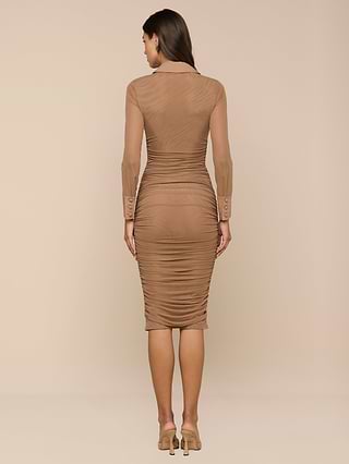 fitted ruched midi dress Jluxlabel Women's Opulent Ruched Midi Dress
